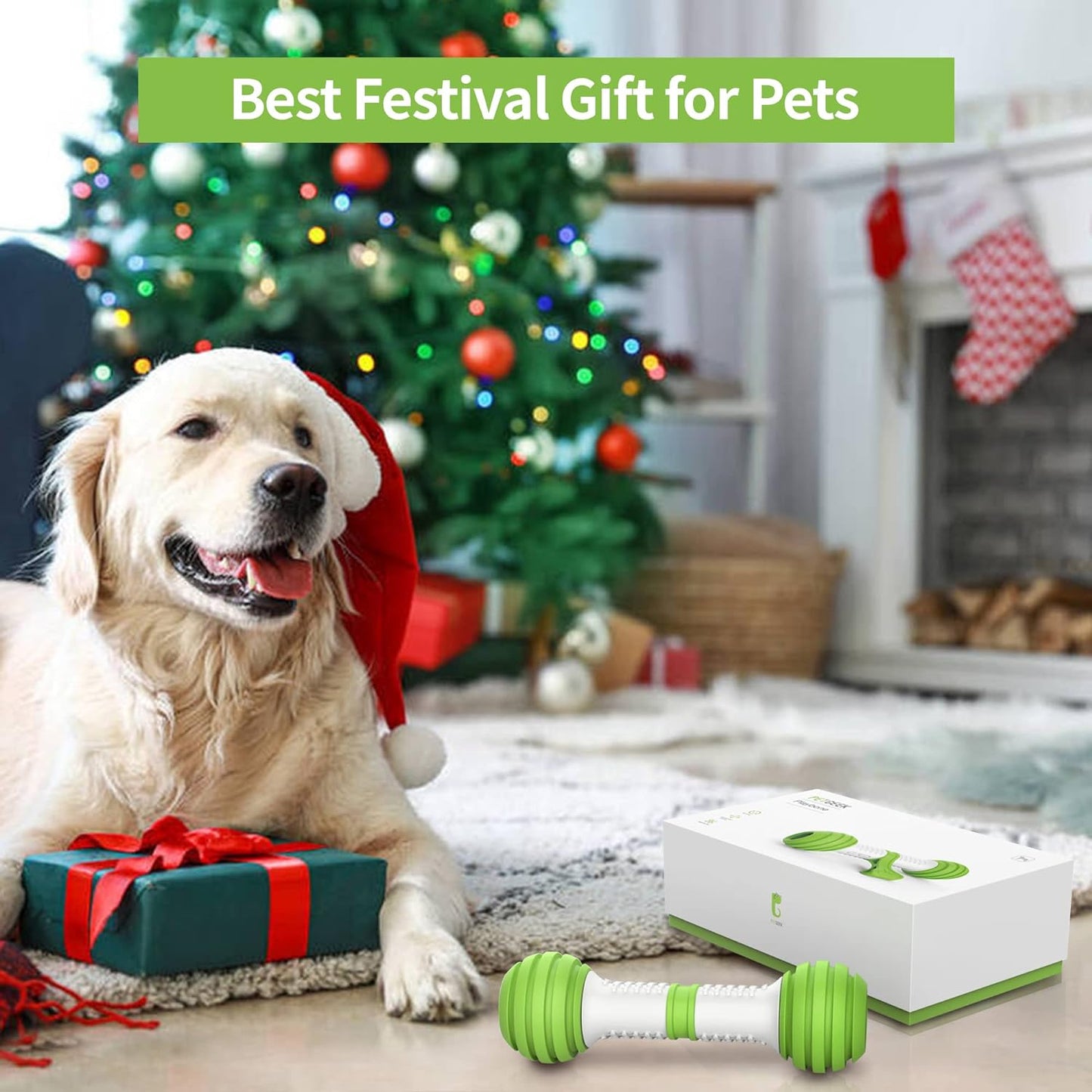 Interactive Automatic Dog Toys - Electronic Rechargeable Dog Bones in Safe and Durable Material (Green)