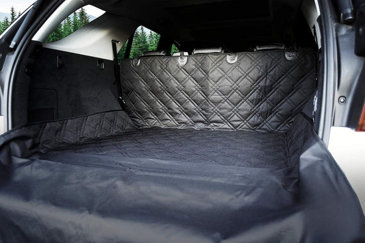 Bulldogology Heavy-Duty Waterproof SUV Cargo Liner for Dogs - Large Black Non-Slip Trunk Cover for Pet Protection (55" x 82")
