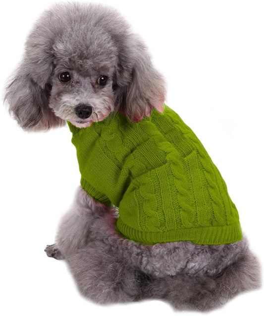 Knitted Small Dog Sweater, Turtleneck Pullover Warm Winter Puppy Clothes