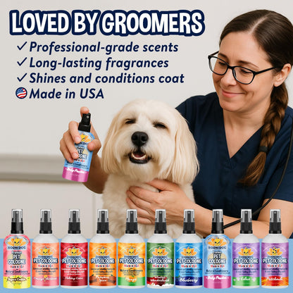 Premium Dog Cologne - Deodorizing Perfume and Conditioner for Dogs and Cats - Natural Long-Lasting Spray - Keeps Pets Fresh All Day - Gentle and Safe Formula, Made in the USA (Baby Powder, 4 Fl Oz)