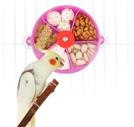 Bird Creative Foraging System Rotating Seed Food Ball Training Toy for Small to Medium Parrots, Parakeets, Cockatiels, and Conures (Purple)