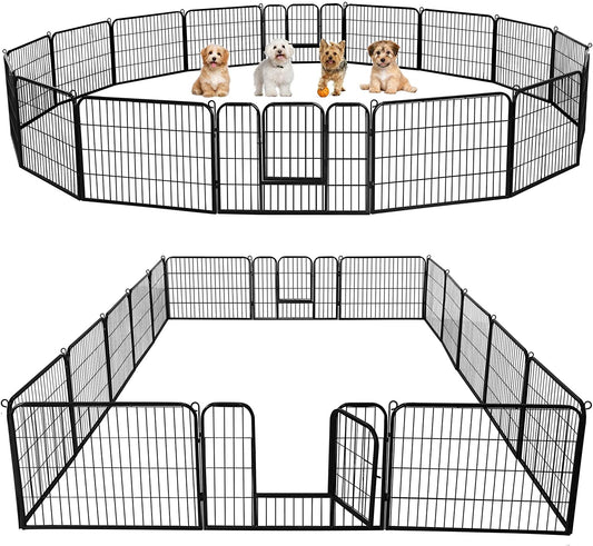 Yaheetech 24-Inch Dog Playpen with 16 Panels - Versatile Pet Fence for Indoor and Outdoor Use, Ideal for Yards and Camping