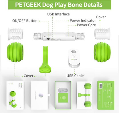 Interactive Automatic Dog Toys - Electronic Rechargeable Dog Bones in Safe and Durable Material (Green)