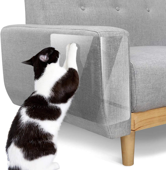 Cat Scratch Furniture Protection Tape with Upholstery Pins - 10 Pack, White